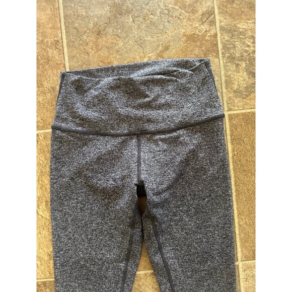 Lululemon Wunder Under Crop Leggings 21" Heathered Black Size 6 - Picture 9 of 11